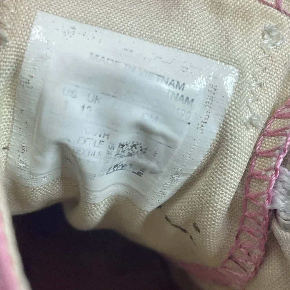 Converse Chuck Taylor All Star Low Top Sneakers Girls Size 1 Pink Canvas Lace Up